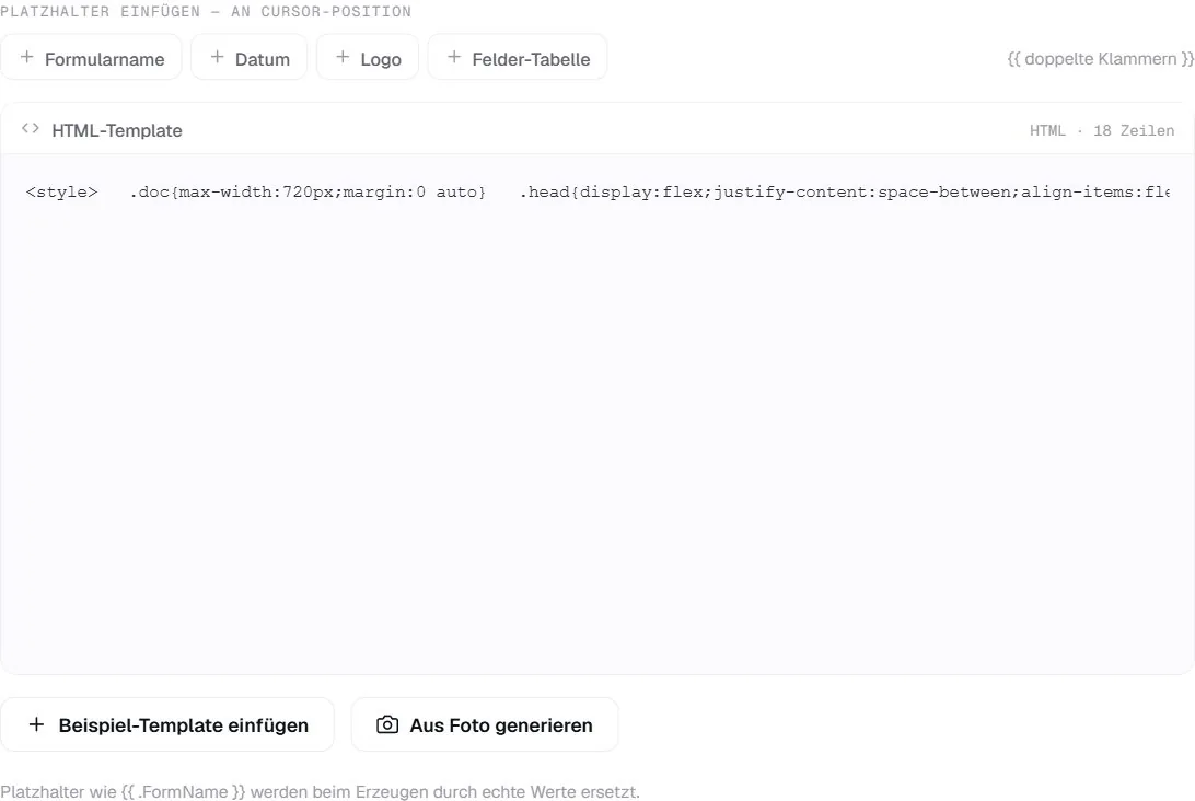 Beispiel für ein eigenes HTML-Template